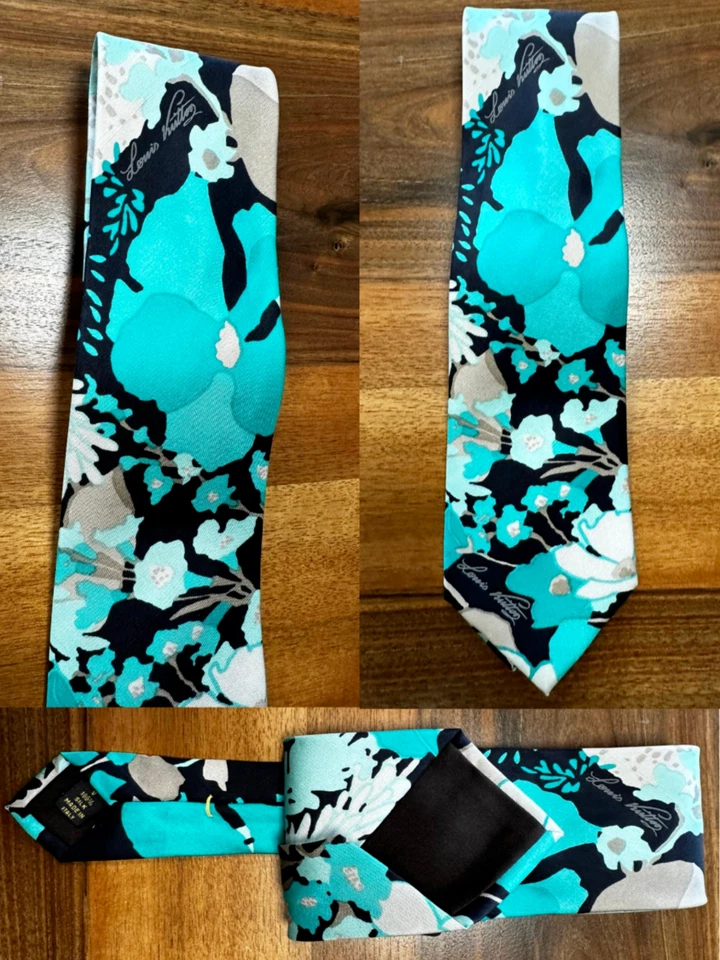 LOUIS VUITTON CLASSIC TIE KRAWATTE SILK RARE RETRO SEIDE MADE IN ITALY NEW - Bild 2 von 4