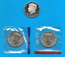 1988 P D and S BU and Proof Kennedy Half Dollar Set -PD in Mint Set Cellos