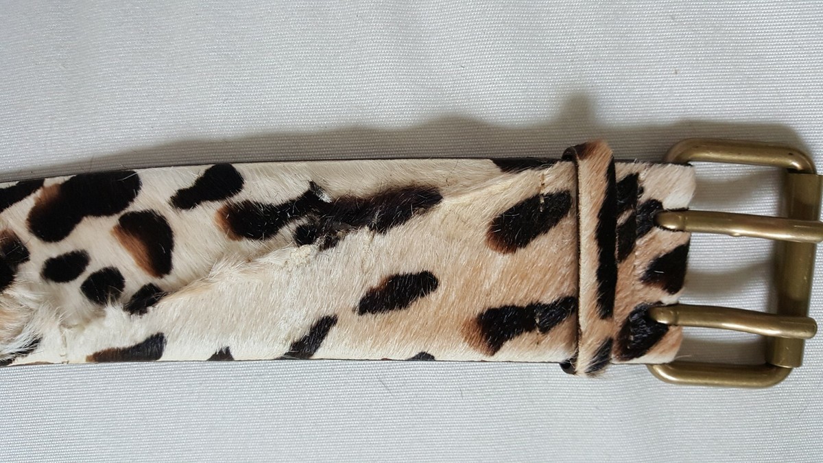 Ralph Lauren wide leopard print belt Leopard Print Belt Ralph Lauren Animal Print Fur Belt  main image 2