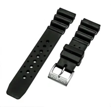 Nautica Men's N07577G | N07577G 20mm Black Rubber Sport Ring Diver's Watch Band