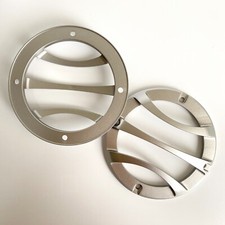 2 Pc 3.5" Full Metal Alu Speaker Covers Grills For Car Audio DJ PA Silver Gray