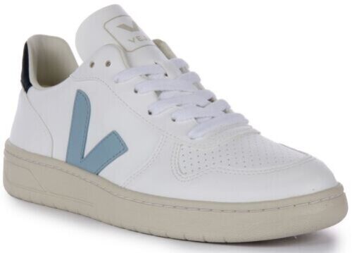 VEJA V-10 Cwl Lace Up Sneakers Sneakers White Blue Women Size UK 3-8 - Picture 1 of 12