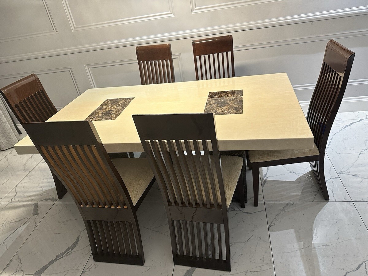 Furniture Village Large Dining Room Table And Chairs Marble