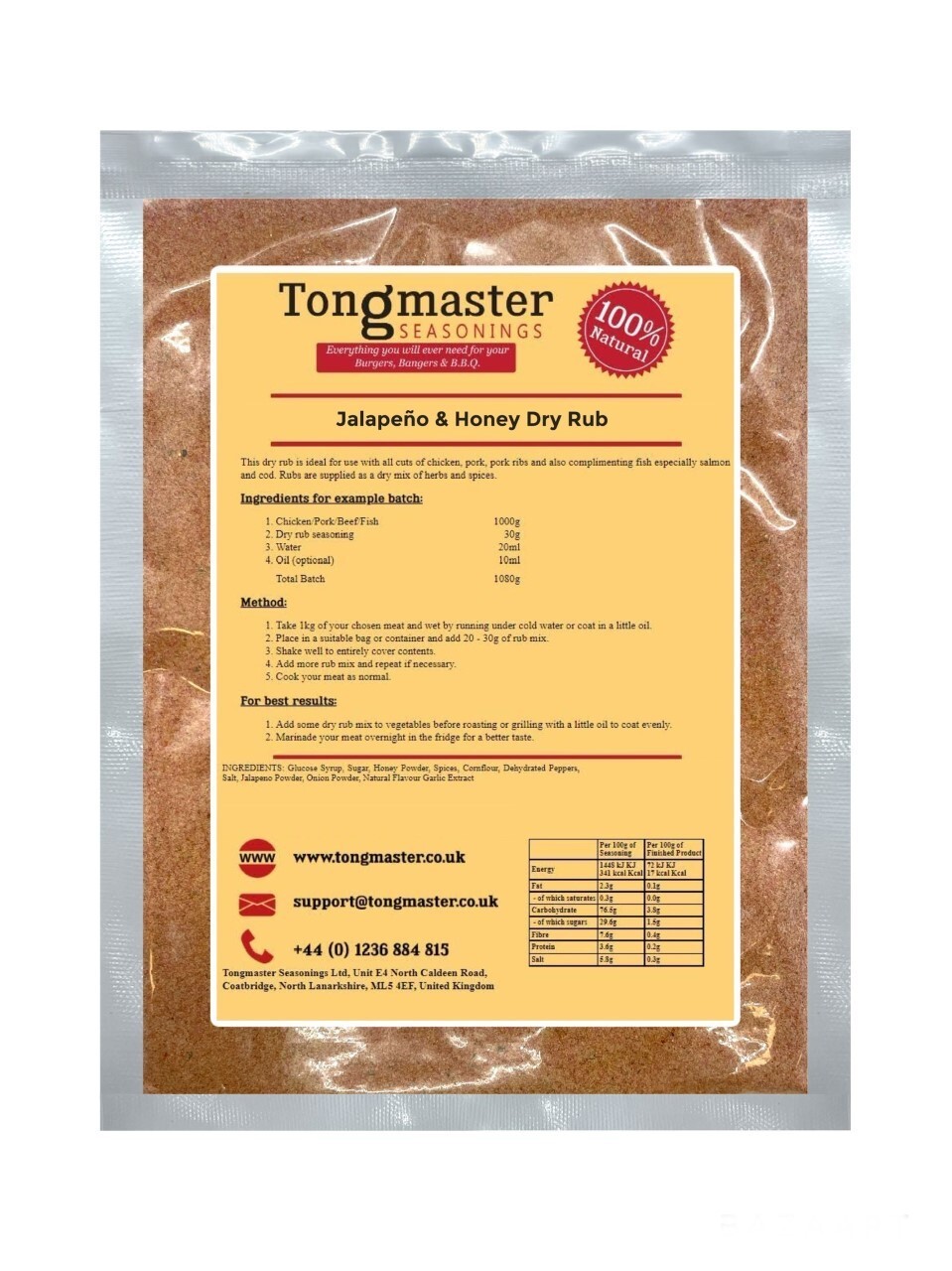 Jalapeno & Honey Glaze - Dry Meat Rub - 1kg
