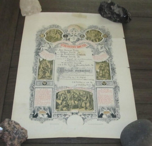 Lithograph Church Religious Paper Print Document Chicago, IL Elk Grove German