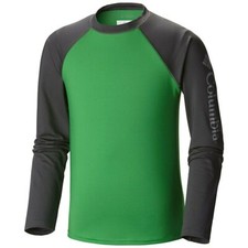 COLUMBIA Omni Shade Steamboat Rock L/S Green Sunguard Shirt Youth Boys L
