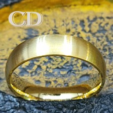 Men's Matte Gold Wedding Ring - Matte Gold Wedding Ring For Him
