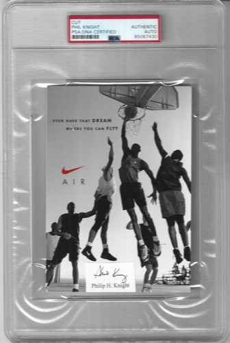 PHIL KNIGHT Nike Founder AUTO Signed Niketown Postcard JORDAN PSA DNA RARE!