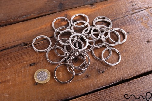 50x30mm Flache Splitringe Runde Sprungringe Schlüsselring Verbindungsring Starkes Metall - Bild 3 von 5