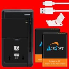 High Quality 2x 1520mAh Battery Charger Cable for Alcatel SmartFlip 4052C Phone