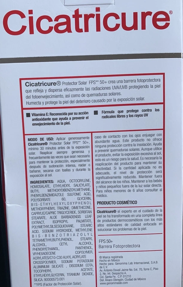 Cicatricure Pantalla Solar FPS 50+ Cicatricure Vitamina E Humecta Y Protege Foto 2 de 4