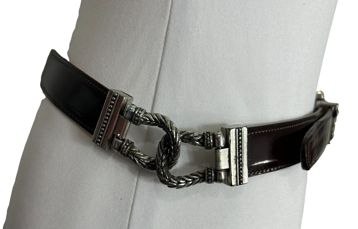 Brighton Brown Leather Horse Belt, size S Tapered Salina Belt by Brighton at Amazon Men main image 3