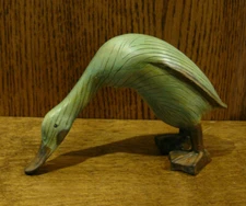 Transpac Wood Look Ducks #D6000G GREEN WASH small,  3.75" NEW from Retail Store