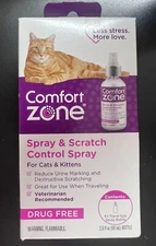 Comfort Zone Spray and Scratch Control Calming Spray for Cats 2oz 2141