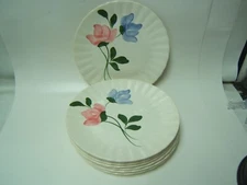 Blue Ridge Southern Pottery Snappy Colonial Dinner Plates Lot of 7 Very Good 
