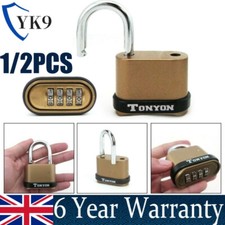 4 Digit Combination And Brass Padlock Outdoor Lock Gym Travel Luggage Locker UK