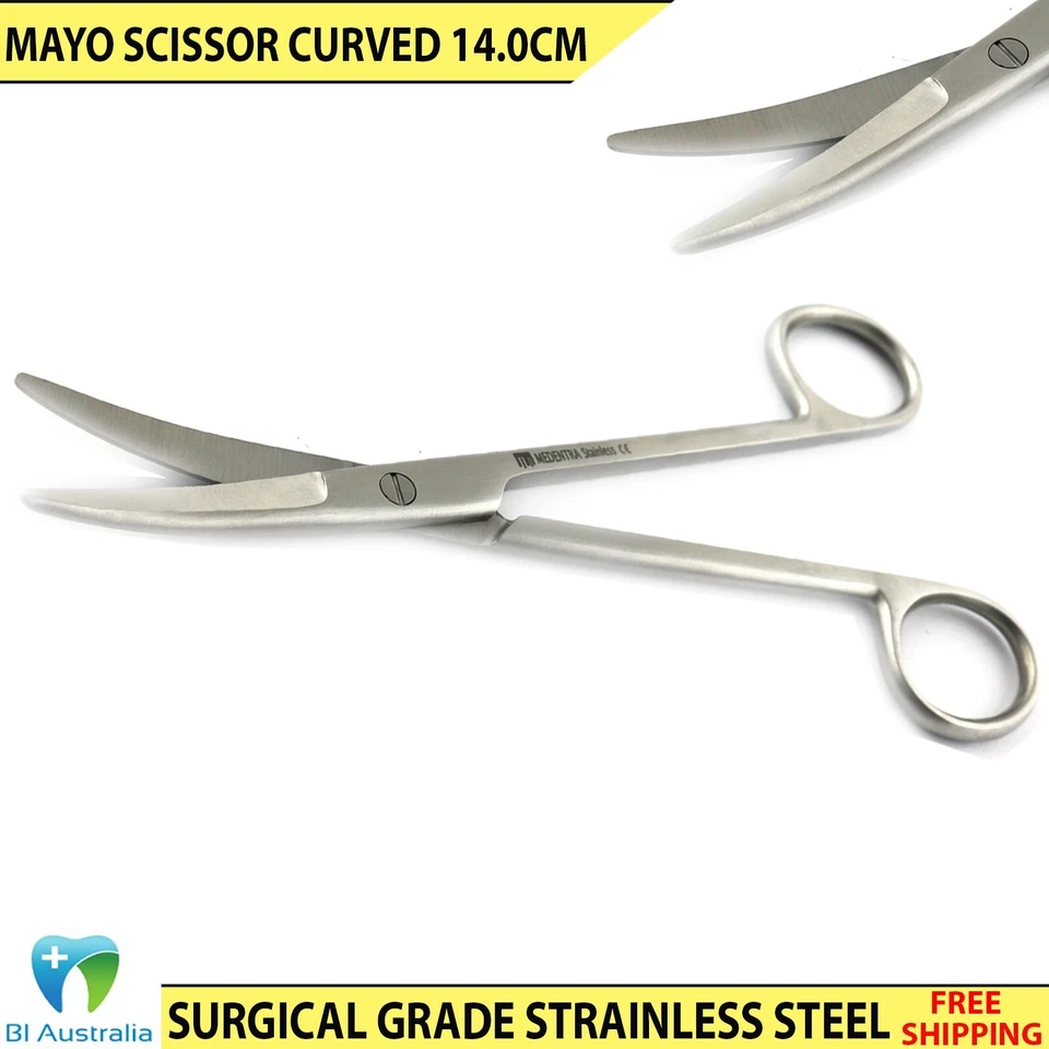Instrumentos quirúrgicos de cirugía quirúrgica médica curvada con tijera dental Mayo de 14 cm Foto 3 de 4