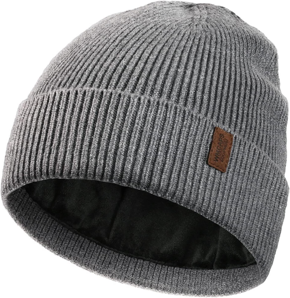Wmcaps Winter Beanie Hats for Men Women, Fleece Lined One Size, Grey