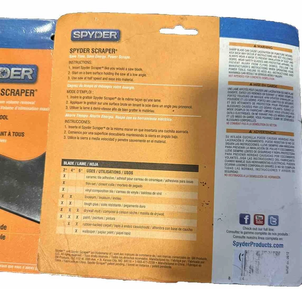 (2) Spyder 6” Reciprocating Scraper Re-sharpenable Blade - New Old Stock - Image 4 of 4