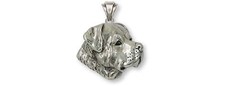 Rottweiler Pendant Sterling Silver Handmade Rottie Personalized Jewelry RTW1-P