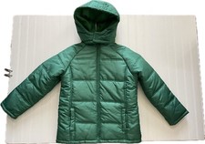 IZOD Puffer Jacket Kids Large 10/12 Green Padded With Zipper And Attached Hood