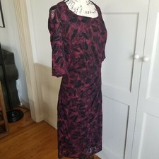 Anthropologie Maeve Fully Lined Lace Ruched Midi Dress Sz 12