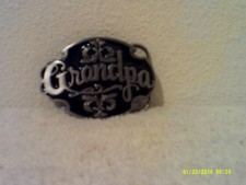 VINTAGE NEW GRANDPA SOLID PEWTER BELT BUCKLE by SISKIYOU BUCKLE CO..1988..USA