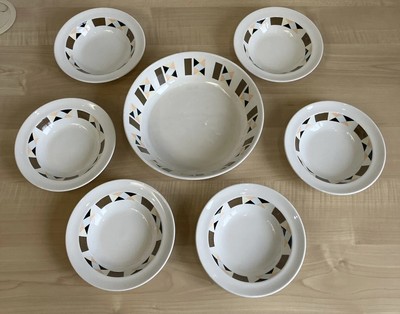 Vintage Beswick Set Servierschale + Dessertschalen x6 Metro 7-teiliges Set