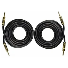 Ignite 2x 1/4" to 1/4" 25 Ft 12 Gauge AWG Wire DJ/ Pro Audio Speaker Cable, Pair