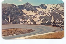 Switchbacks Trail Ridge Road Rocky Mountain National Park CO Chrome Postcard Vtg