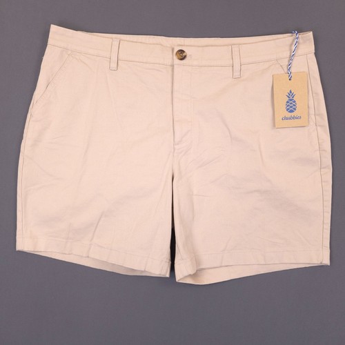 Chubbies Shorts Mens khaki 38W 7" Inseam Khakinators Flat Front Stretch NWT