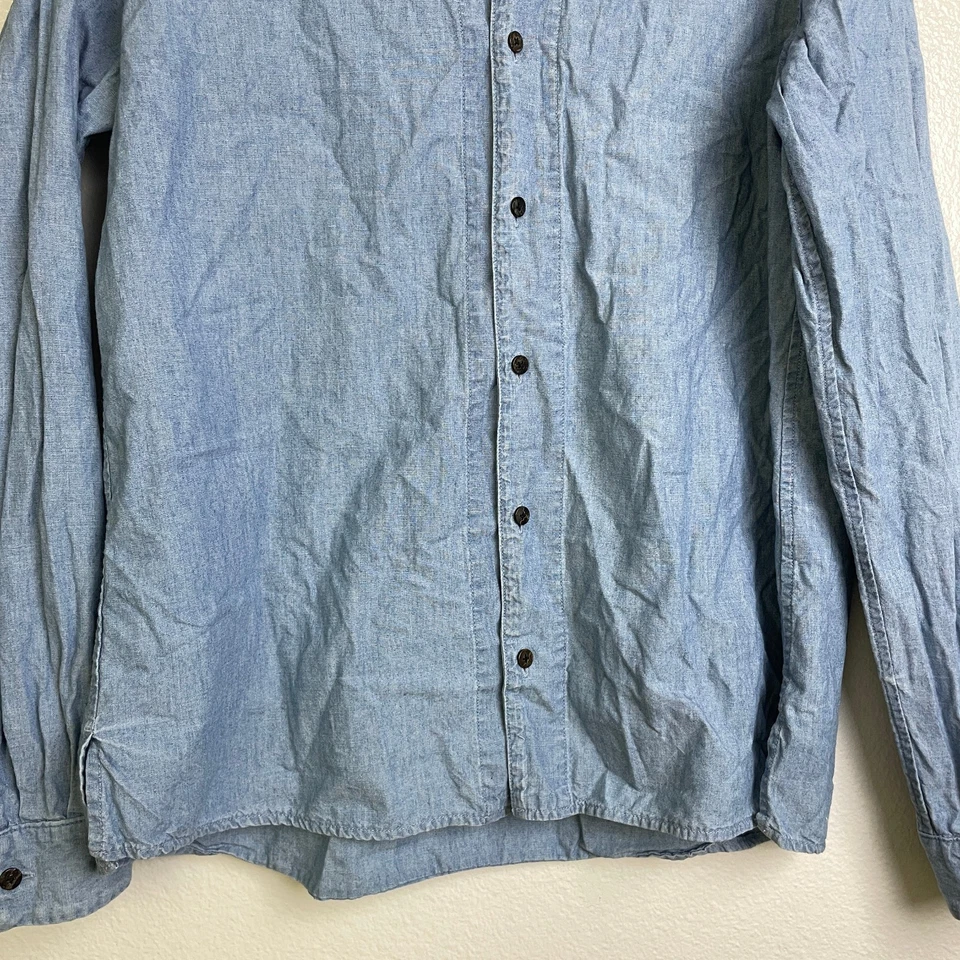 Kapital джинсовая рубашка размер 3 синий на пуговицах длинным рукавом высоты шеи хлопок Японии - Изображение 4 из 4