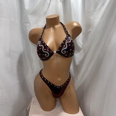 NPC COMPETITION Figure Suit Burgundy, HOLOGRAM Cup 34BCup New Suit
