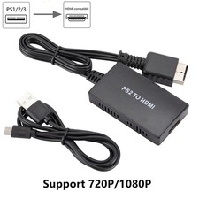 PS2 to HDMI HD Adapter, PlayStation 1/2/3 Video Converter For HDTV Monitor 1080P