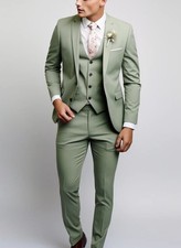 Mens Two Button 3pcs Suits Jacket Pants Vest Slim Wedding Groom Formal Dress New