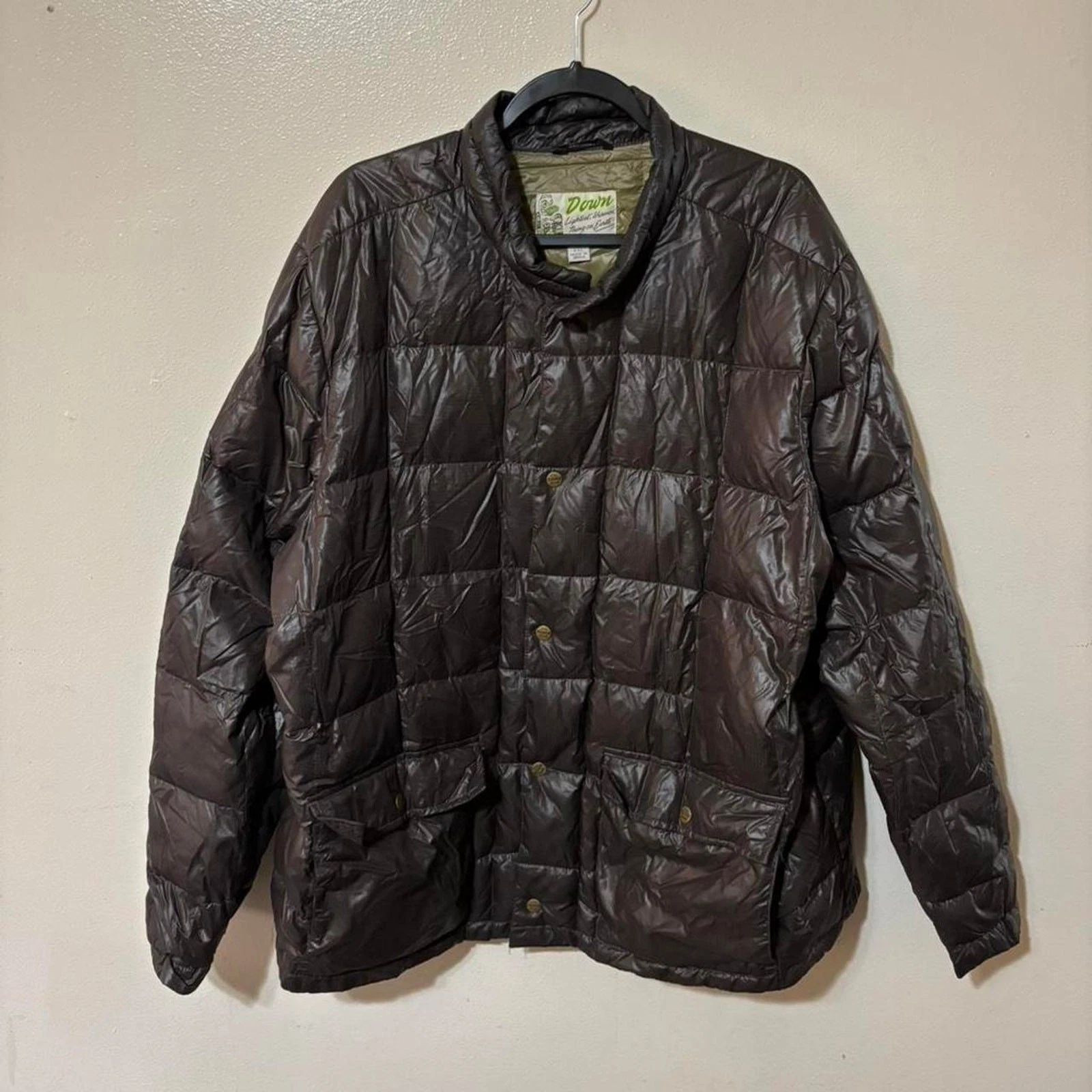 Eddie Bauer Men’s Lightweight Goose Down EB550 Puffer Jacket Size 2XL Brown