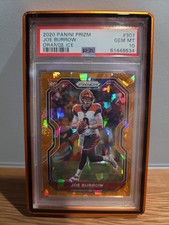 2020 Prizm Joe Burrow Orange Cracked Ice RC COLOR MATCH PSA  10🔥🔥🔥🔥🔥