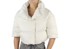 MAX MARA Giacca Donna In Piuma EU42 Bianca Trapuntata Imbottita Corta Manica