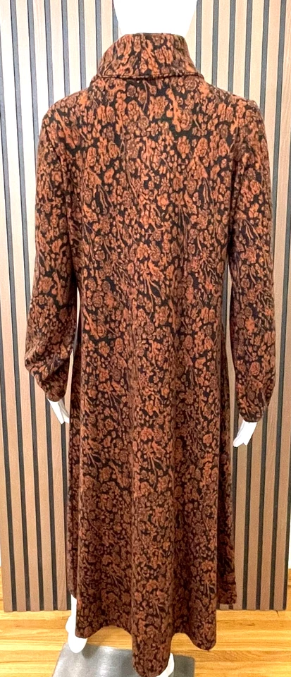 Soft Surroundings Women's L Orange Maxi Sweater Dress Viscose Long Sleeve Boho - Image 2 of 4