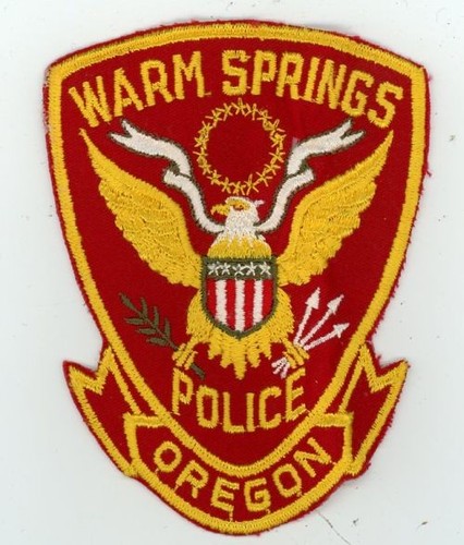 OREGON OR WARM SPRINGS POLICE NICE OLD VINTAGE SHOULDER PATCH SHERIFF