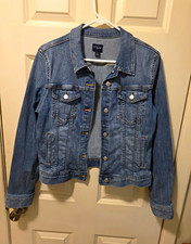 J.CREW Women  s S Blue Denim Jacket Cotton Button Collared Pockets Short