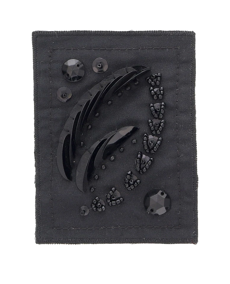 Prada Black Fabric Beaded Elegant Brooch Pin-one size - Image 2 of 4