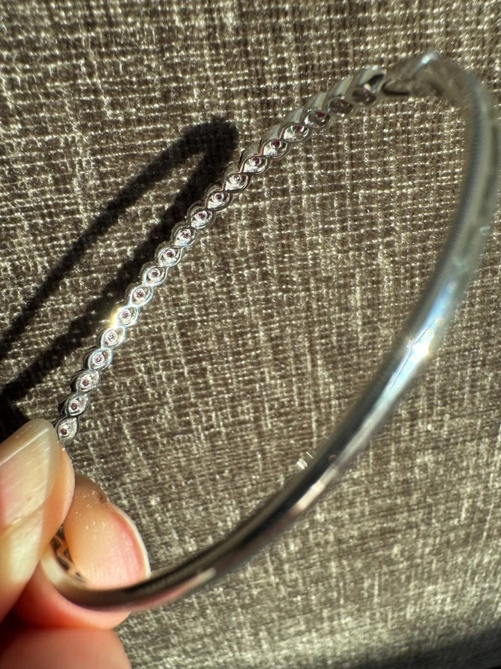 Lab Grown Ruby Bracelet Wedding Vintage Jewelry Her Gift 18k Polish 925 Silver - Image 2 of 3