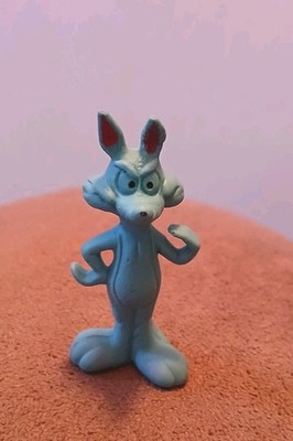 1971 Warner Bros Looney Tunes Rubber Figures Blue Wil E. Coyote Painted Wiley