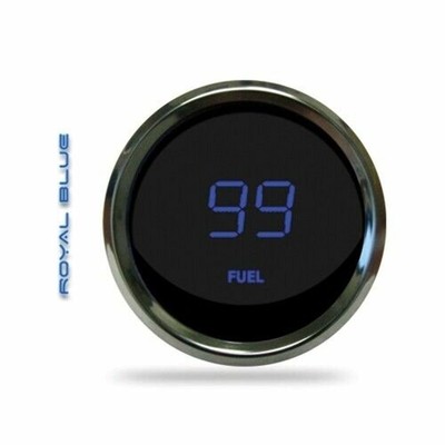 Intellitronix MS9016B LED Digital Fuel Gauge 2-1/16'' 0 To 99 % Chrome Blue