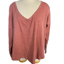 Lucky Brand Top NWT Womens 1X Thermal Tunic V neck 3/4 sleeve NEW