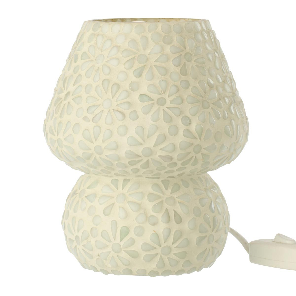 Lampe mosaïque Tammy 17cm blanc vert contre la lumière agressive