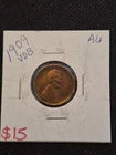 Beautiful AU 1909 VDB Lincoln Wheat Cent Penny. Amazing Wheat Lines!