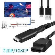 New Wii to HDMI Adapter Converter Cable HD 1080P Plug  Play Fits Television PC