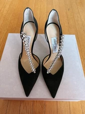 Jimmy Choo Bee100, Black Suede Size37.5 A With Box